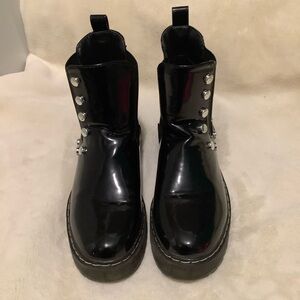 UNIONBAY Black Ankle Boots with Silver Accents